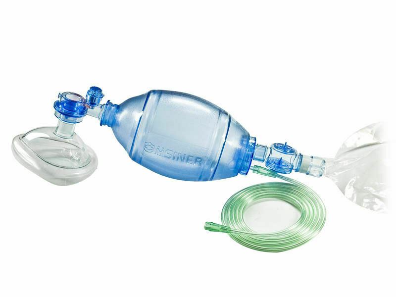 Manual Resuscitator 1500ml PVC Adult Ambu Bag + Oxygen Tube CPR First Aid kit