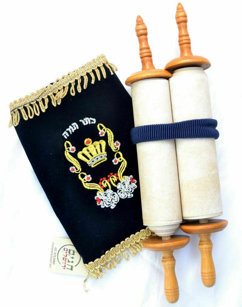 Big Sefer Torah Scroll Book Bible Hebrew&Velvet cover israel 18.5"\47cm