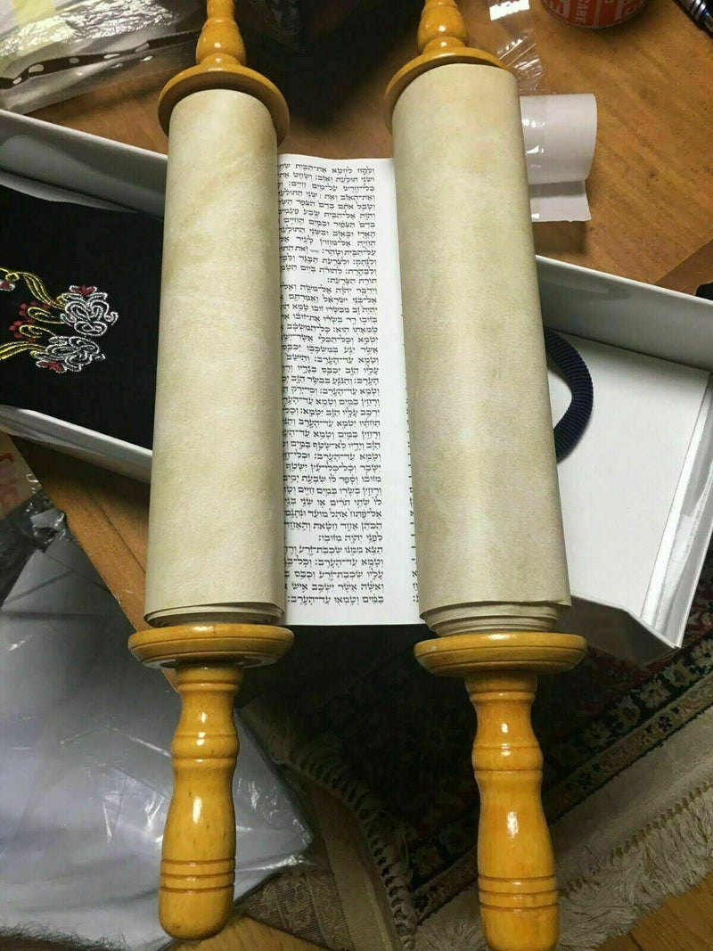 Big Sefer Torah Scroll Book Bible Hebrew&Velvet cover israel 18.5"\47cm