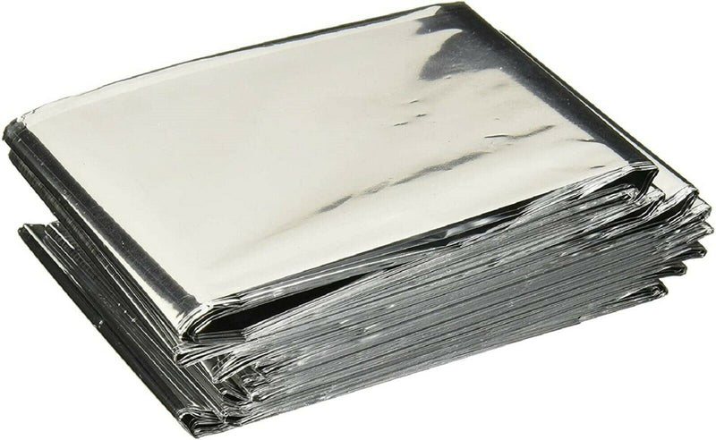 10 Pack Emergency BLANKET Thermal Survival Safety Insulating Mylar Heat 82" X62"