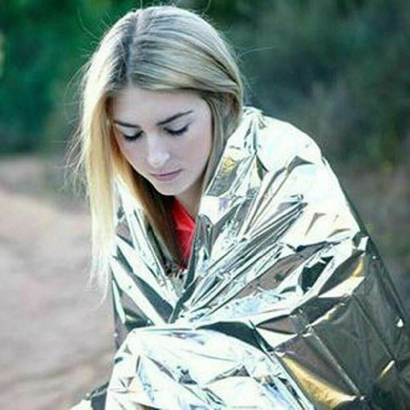 10 Pack Emergency BLANKET Thermal Survival Safety Insulating Mylar Heat 82" X62"