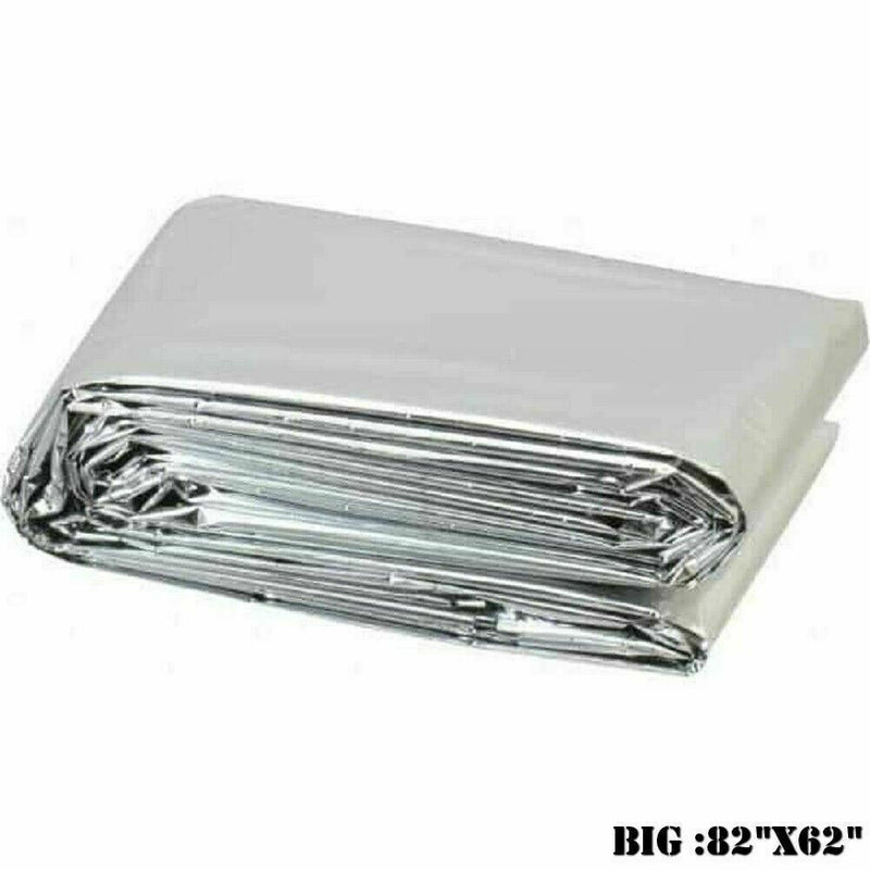 10 Pack Emergency BLANKET Thermal Survival Safety Insulating Mylar Heat 82" X62"