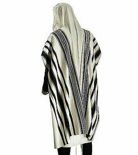 100% Wool Tallit Prayer Shawl Prima A A (Black) Size 47" L X 67" W