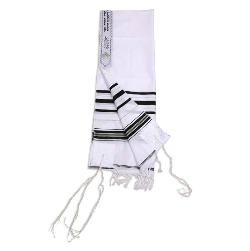 Kosher Tallit  Talit  Prayer Shawl in 55.1"X74.8" Black&silver