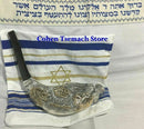 rare Lion of Judah Sterling Silver Ram's Horn Shofar 15"-16" + free Stand