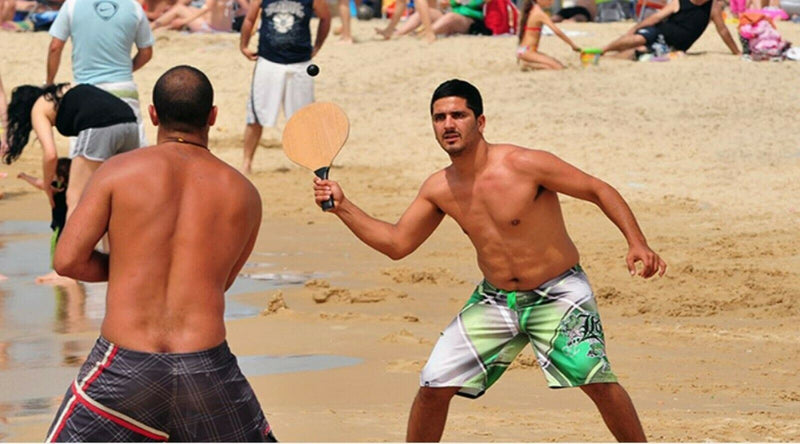 2 Professional Israeli Beach Racquet Matkot Paddles + Ball Hand Made By Israeli