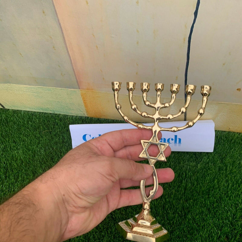 Grafted In Messianic Brass Copper Vintage Menorah 7.5 Inch Israel Candle Holder