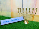 Classic Shape Brass Copper 8 Inch Israel Vintage Menorah Judaica Candle Holder