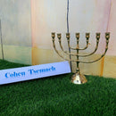 Classic Shape Brass Copper 8 Inch Israel Vintage Menorah Judaica Candle Holder