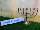 Classic Shape Brass Copper 8 Inch Israel Vintage Menorah Judaica Candle Holder