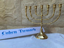 Classic Shape Brass Copper 8 Inch Israel Vintage Menorah Judaica Candle Holder