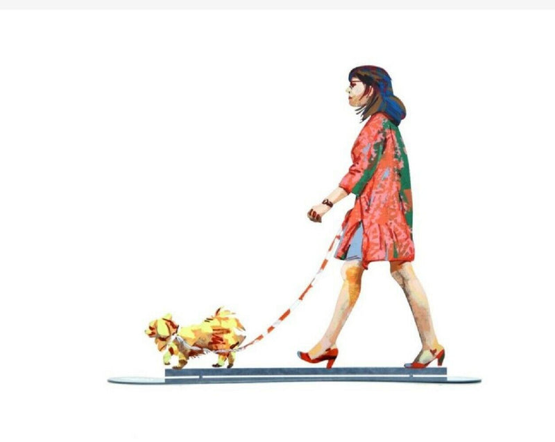 Walking in Tel Aviv Creation By David Gerstein Modern Pop Art Dog Walker Urban