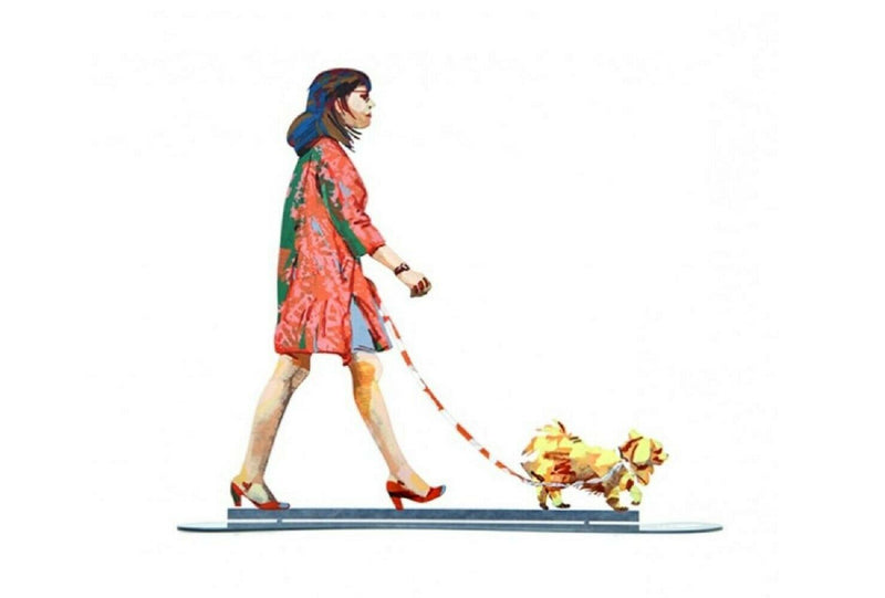 Walking in Tel Aviv Creation By David Gerstein Modern Pop Art Dog Walker Urban