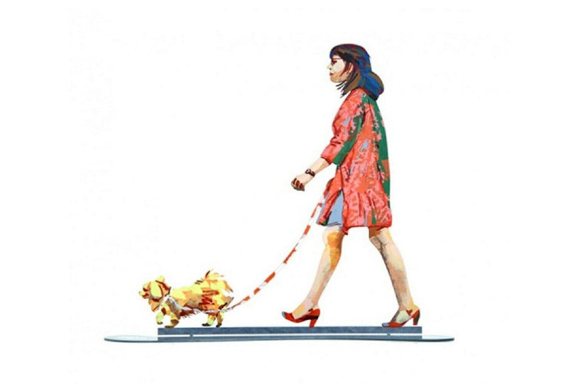 Walking in Tel Aviv Creation By David Gerstein Modern Pop Art Dog Walker Urban