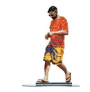 Walking in Tel Aviv Creation By David Gerstein Modern Pop Art Orange Shirt Urban