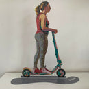 Walking in Tel Aviv Creation By David Gerstein Modern Art- Traveler on Scooter