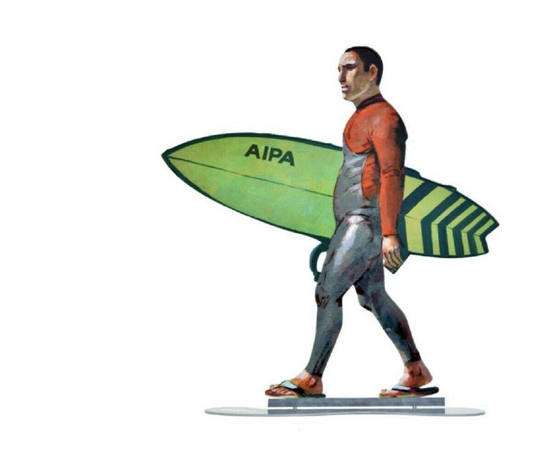 Walking in Tel Aviv Creation By David Gerstein Modern pop Art -Walking Surfer