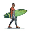 Walking in Tel Aviv Creation By David Gerstein Modern pop Art -Walking Surfer