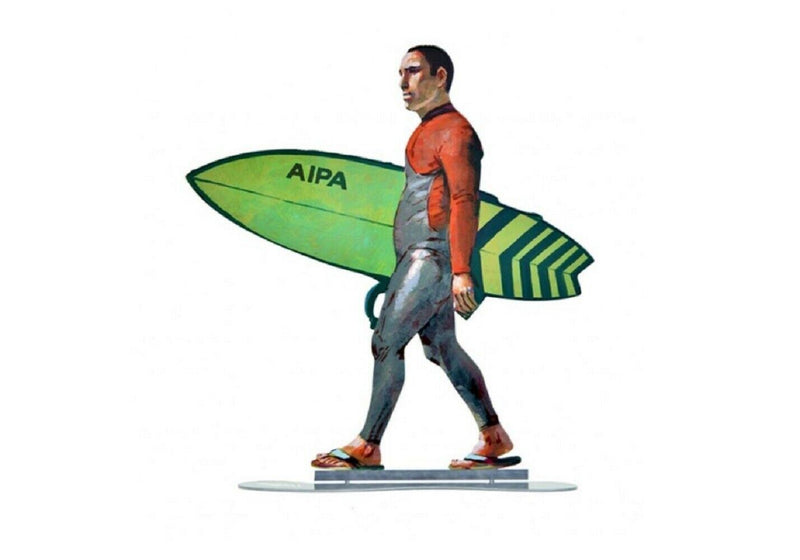 Walking in Tel Aviv Creation By David Gerstein Modern pop Art -Walking Surfer