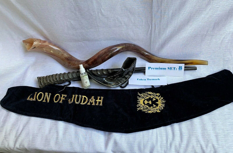 Amaizing Set Shofar,Big Oryx,Ram Horn,Kudu 40"-42",Shofar Bag+Anti-odor Spray