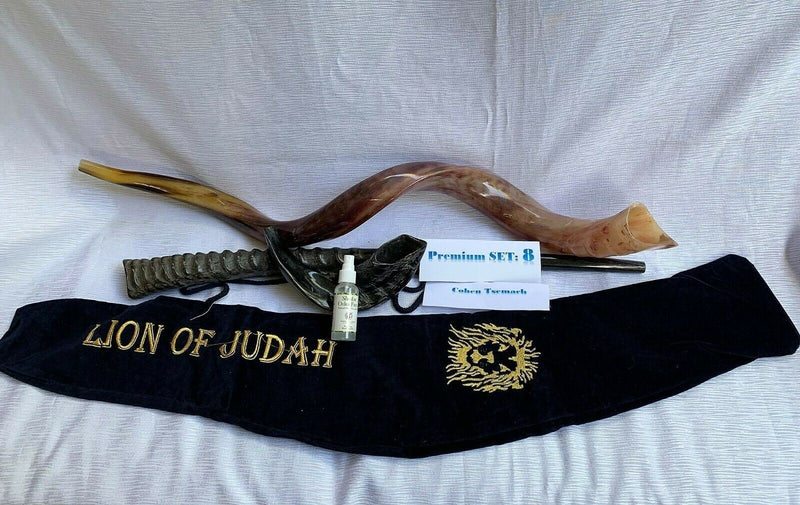 Amaizing Set Shofar,Big Oryx,Ram Horn,Kudu 40"-42",Shofar Bag+Anti-odor Spray