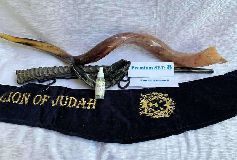 Amaizing Set Shofar,Big Oryx,Ram Horn,Kudu 40"-42",Shofar Bag+Anti-odor Spray