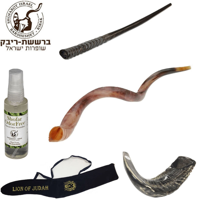 Amaizing Set Shofar,Big Oryx,Ram Horn,Kudu 40"-42",Shofar Bag+Anti-odor Spray