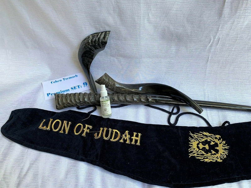 Amaizing Set Shofar,Big Oryx,Ram Horn,Kudu 16"-19",Shofar Bag+Anti-odor Spray