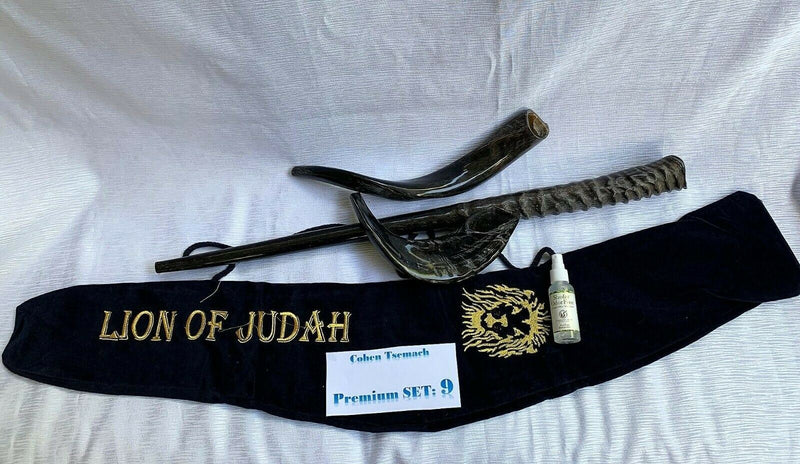 Amaizing Set Shofar,Big Oryx,Ram Horn,Kudu 16"-19",Shofar Bag+Anti-odor Spray