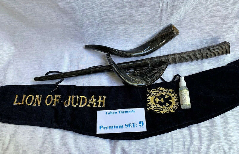 Amaizing Set Shofar,Big Oryx,Ram Horn,Kudu 16"-19",Shofar Bag+Anti-odor Spray