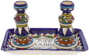 Amaizing Armenian Design Candlesticks with Matching Tray Flowers Design