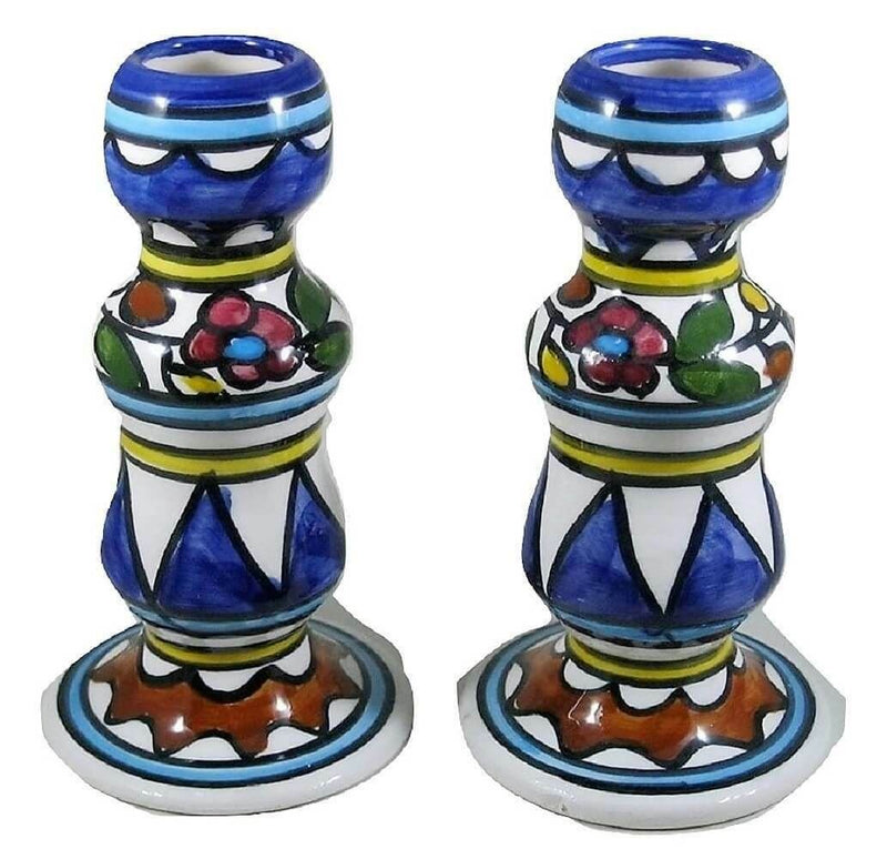 Amaizing Armenian Design Candlesticks with Matching Tray Flowers Design