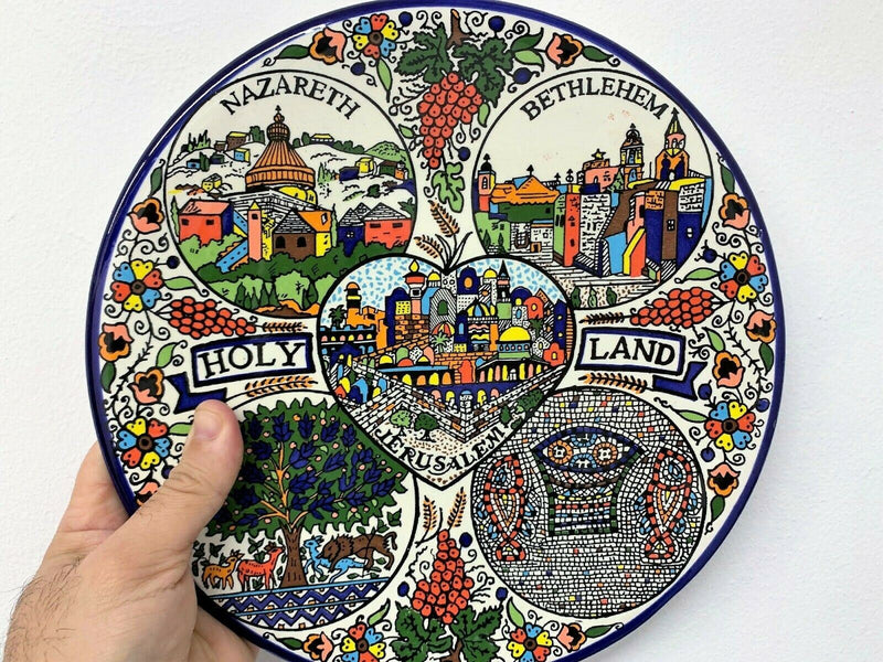 Hand Painted Armenian Ceramic Decorative Plate Holy Land (10.5") very rare