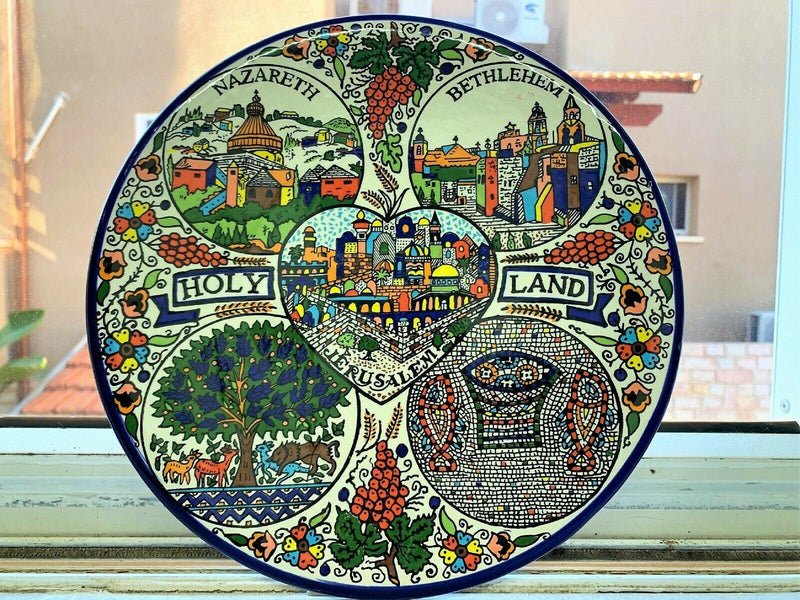 Hand Painted Armenian Ceramic Decorative Plate Holy Land (10.5") very rare