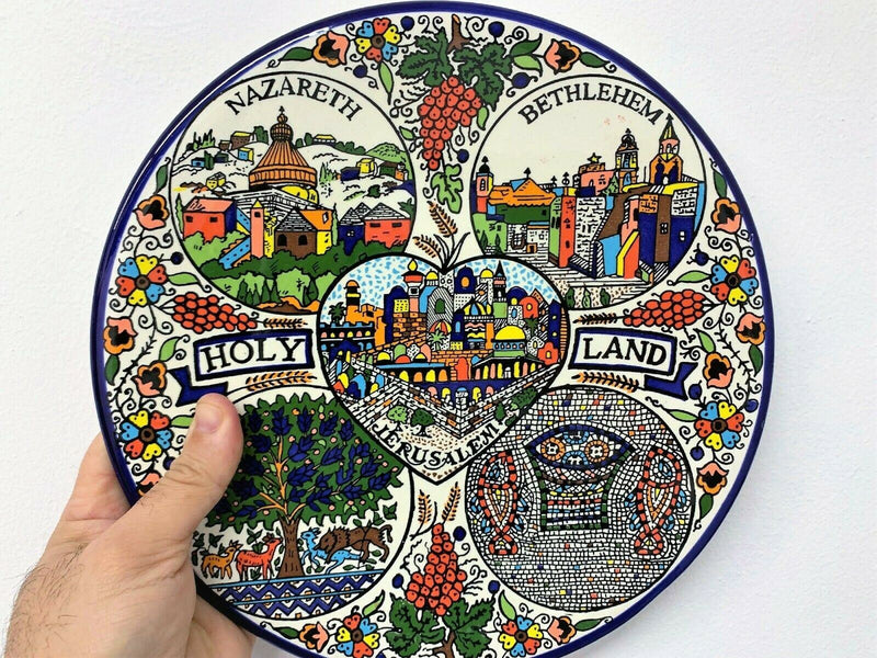 Hand Painted Armenian Ceramic Decorative Plate Holy Land (10.5") very rare