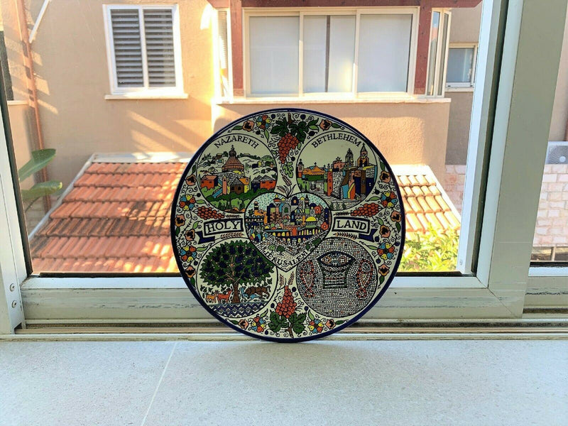 Hand Painted Armenian Ceramic Decorative Plate Holy Land (10.5") very rare