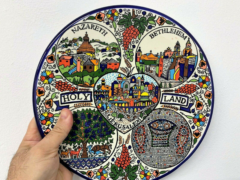 Hand Painted Armenian Ceramic Decorative Plate Holy Land (10.5") very rare
