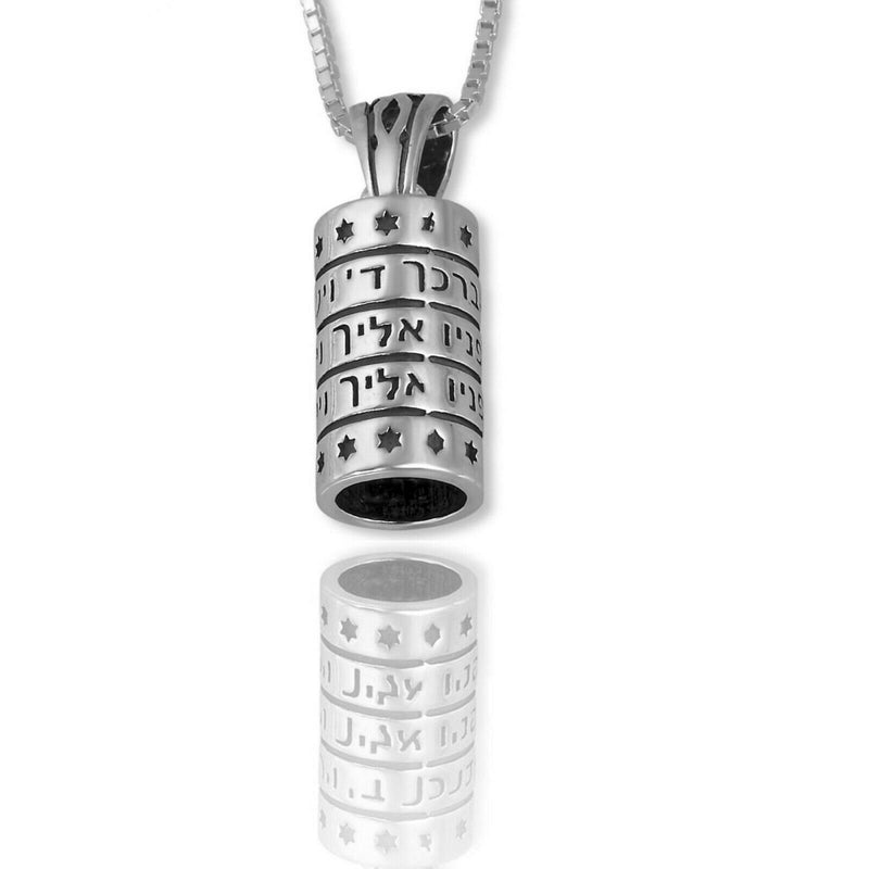 Amaizing Sterling Silver Priestly Blessing Necklace with Tiny Stars of David