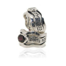 Amaizing Ana Bekoach: Sterling Silver Wavy Ring with Garnet made in israel