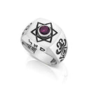 Success: Amaizing Sterling Silver Star of David Ring with Garnet Made in israel