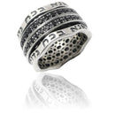 Amaizing 925 Sterling Silver Ana Bekoach Spinning Ring with Black Zircon Stones