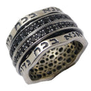 Amaizing 925 Sterling Silver Ana Bekoach Spinning Ring with Black Zircon Stones