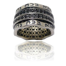 Amaizing 925 Sterling Silver Ana Bekoach Spinning Ring with Black Zircon Stones