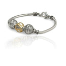 Amaizing Sterling Silver and 9K Gold Shema israel Bracelet Made In Israel