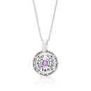 Sterling Silver Amethyst Necklace, Angels' Names, Kabbalah Necklace Hand Made