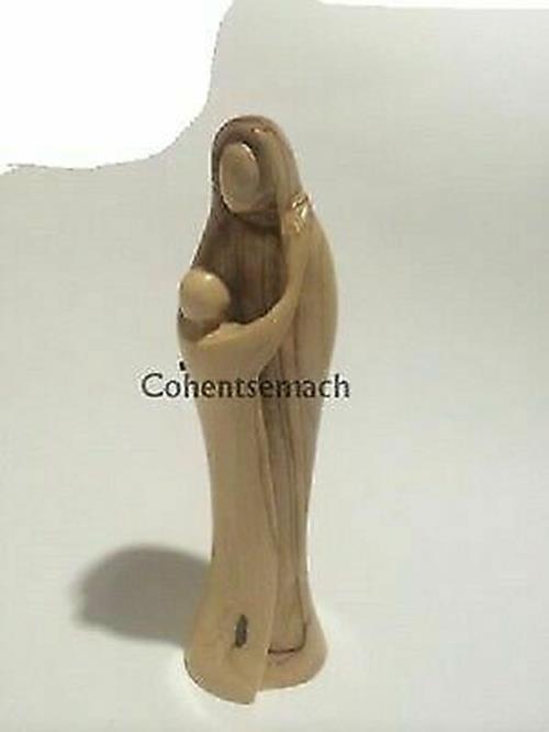 Virgin Mary Baby Jesus Hand Carved Olive Wood Statue Figurine Jerusalem 5.5"