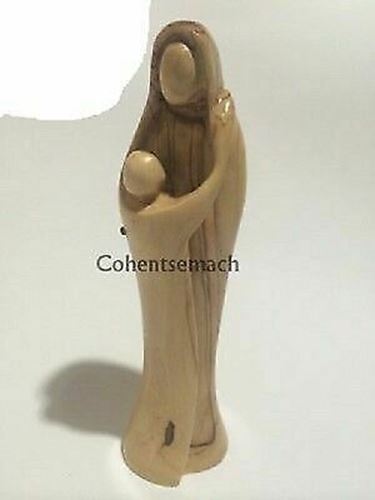 Virgin Mary Baby Jesus Hand Carved Olive Wood Statue Figurine Jerusalem 5.5"