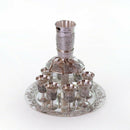 Wine Fountain DIVIDER Kiddush & 8 Goblets Silver plate Judaica Jerusalem