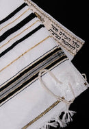 Kosher Tallit Talit Prayer Shawl Black  Gold Stripes in Size 43.3"X51.1"