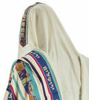 100% Wool Tallit Prayer Shawl Jerusalem Blue Size 60